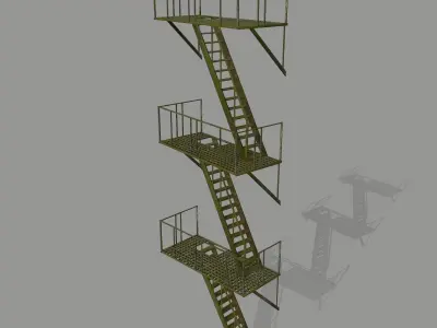 Fire Escape Low-poly 3D model