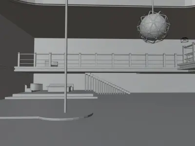 lowpoly baar room with neon lights Low-poly 3D model