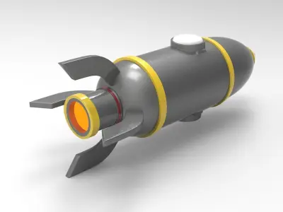 Rocket Low-poly 3D model