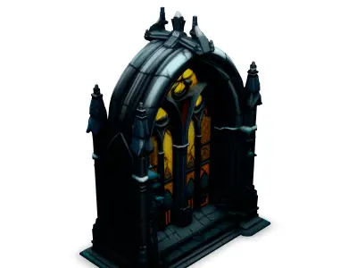 Gothic Stained Glass Window Arch Low-poly 3D model