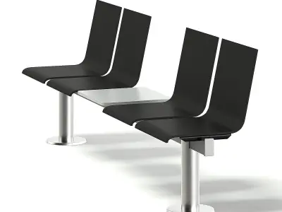 Black Waiting Chairs 3D model