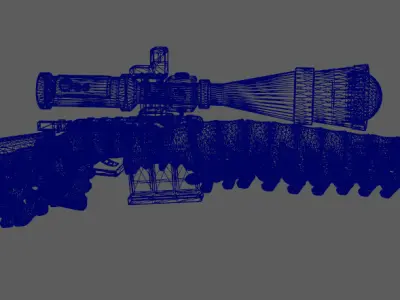 Stylized sniper rifle Low-poly 3D model order