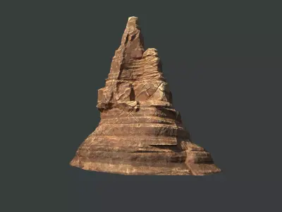 Red Rock Sandstone Pbr 1 Low-poly 3D model