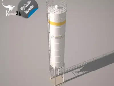 Cement Silo Unibeton - 79 m3 Low-poly 3D model