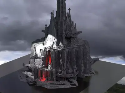 Sci-Fi dark Platforms Decepticon base 2 Kit bash  3D model