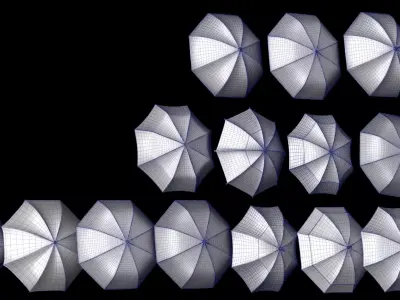 Umbrellas Pack Low-poly 3D model