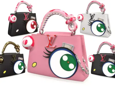 Louis Vuitton x Takashi Murakami Artycapucine Capucine Eye Bag Low-poly 3D model