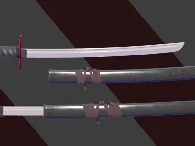 Cyberpunk Samurai Outfit Low-poly 3D model