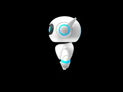  low polygon robot with bone binding Low-poly 3D model