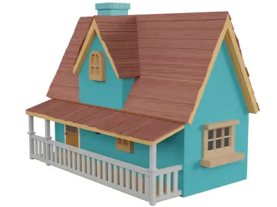 Cartoon House 3D model 17