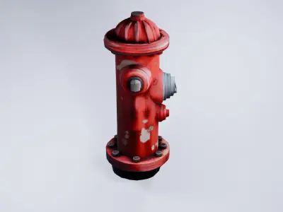 Low Poly Fire Hydrant - Stylized Urban 3D Model 3D model