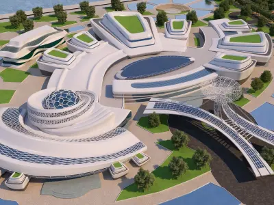 5 Scenes - Culture Center - 2022 - 2D Plans - 3D Files - Bundle 3D Model Pack