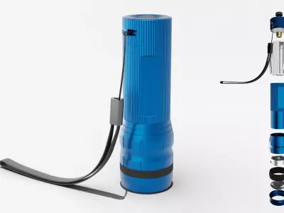 Flashlight Blue 3D model