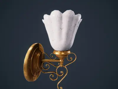 Wall lamp victorian  HDRP Low-poly 3D model