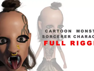 The Monster Sorcerer Character Cartoon Low-poly 3D model