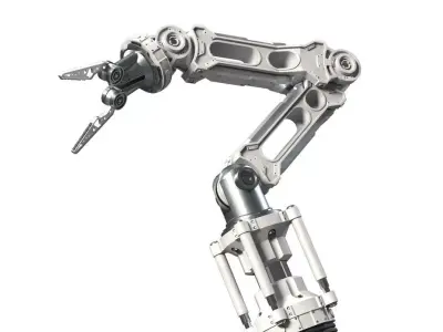 Robotic Arm White PBR Rigged Low-poly 3D model