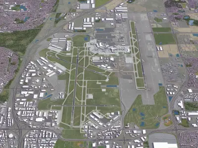 Calgary Airport Low-poly 3D model