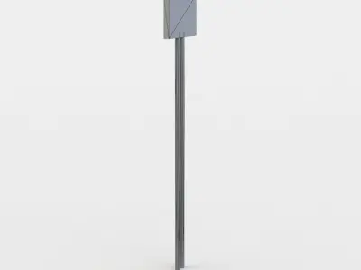 Panel metal pole with electronic device Low-poly 3D model