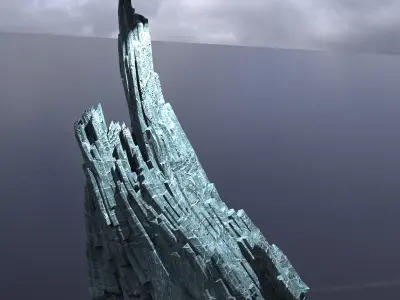 Fortress of solitude cliff  Low-poly 3D model