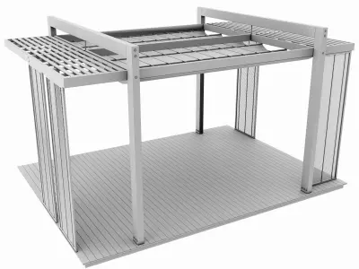 Pergola wooden 3D model