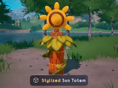Stylized Sun Totem PBR Game Ready Low-poly 3D model