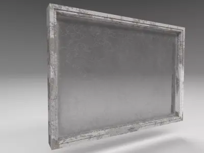 Dirty low poly simple window with scratched glass Low-poly 3D model