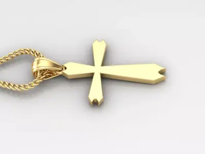 Light Gold 18K Cross Pendant 1CP068 3D print model purchase
