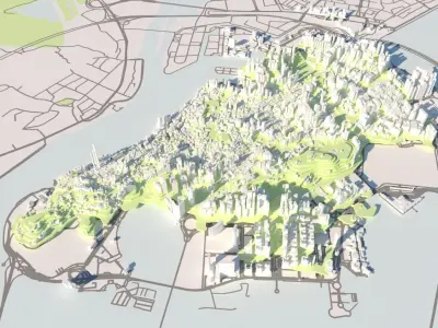 Macau urban planning maquett  building Terrain 3D model