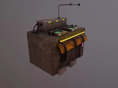 Cyberpunk City - Building 2 Low-poly 3D model