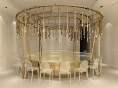 Custom Made Dining table Low-poly 3D model