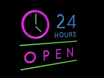 Neon Open 24 Hours 3D model