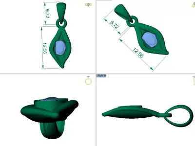 FASION  POLKI  PENDANT 3D model