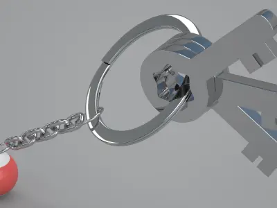 11 Snooker Ball with Keychain 3D model