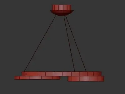 AX445 circular pendant light with gold and accents 3D model