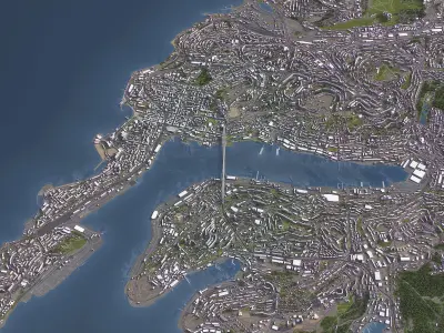 Vladivostok - 3D City Topography Terrain 3D Model Pack