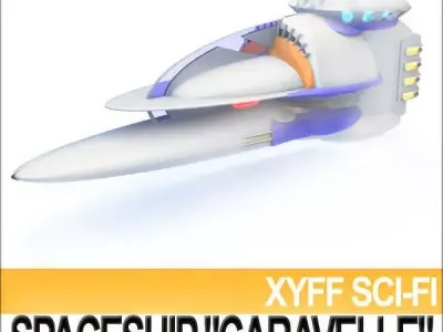 Xyff Sci-Fi Spaceship  Caravelle T25X12 3D model