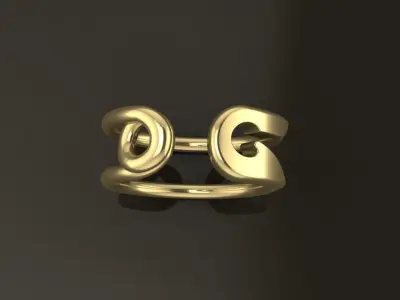 Safety Pin Ring Band Mix Size 3D print model