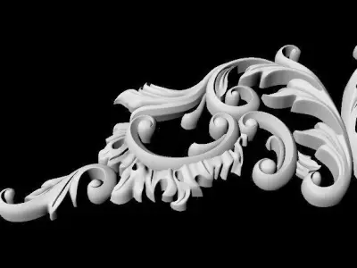 Central decor ornament for furniture 3D model