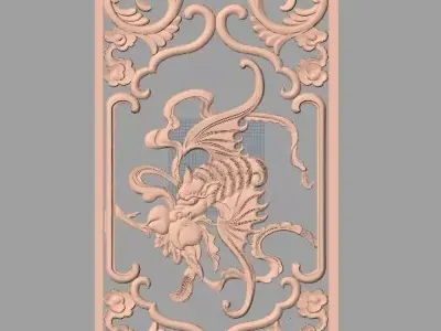 European furniture 3D relief models for CNC wood engraving E233 3D model