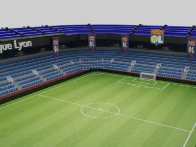 Olympique Lyon Football Stadium Low-poly 3D model