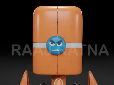 Cute Turret Low-poly 3D model