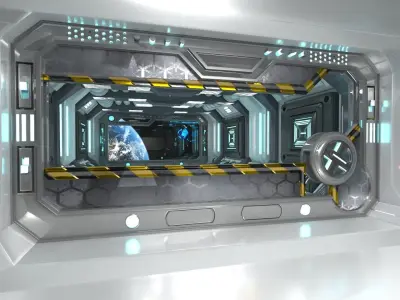 Sci-fi Interior Scene Low-poly 3D model