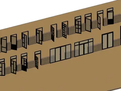 Customized xingfa aluminum doors Low-poly 3D model