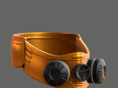 Gas mask helmet 3d model scifi Low-poly  Low-poly 3D model 198