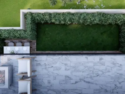 3D Exterior Scene 3D model design garden and landscape 3D 3D model