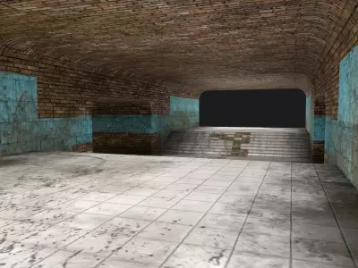Subway tunnel Low-poly 3D model