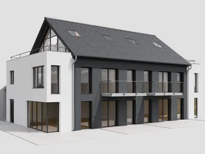 House 02 for Cinema 4D with Corona and V-Ray 3D model