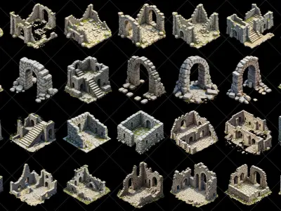 124 Transparent Fantasy Ancient Ruins Texture