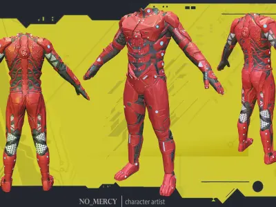 Sci Fi Cyberpunk Male Suit Low-poly 3D model