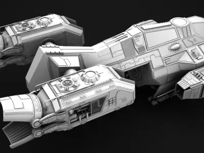 Small transport ship 3D model
